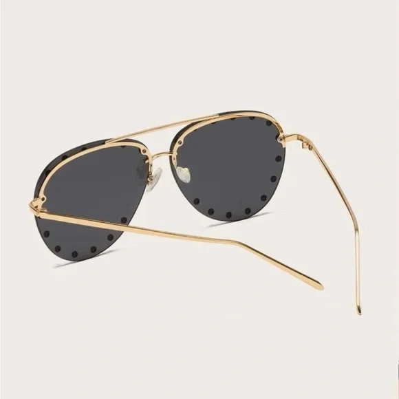 Studded Aviator Sunglasses - Picture 3 of 5